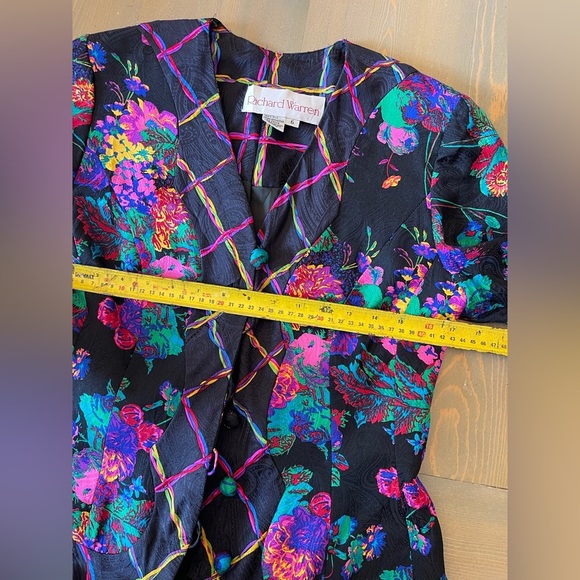 Vintage Silk Multicolor Women's Jacket Size 6 - Picture 8 of 8